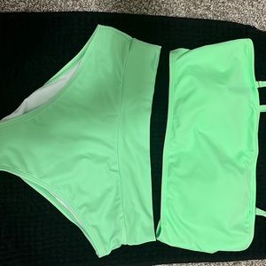 I am selling a neon green swimsuit set from shein (size large)